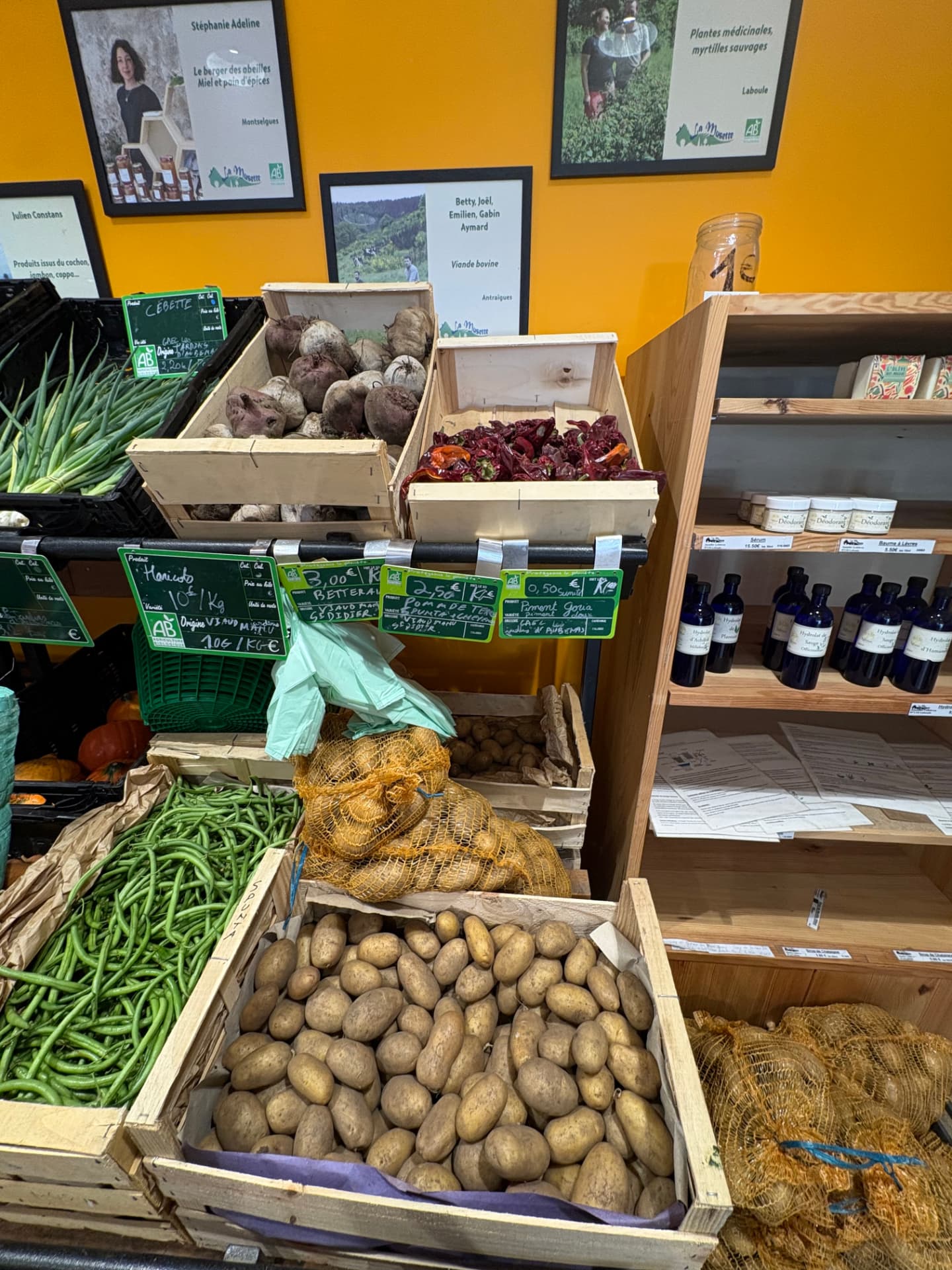 Légumes locaux et producteurs présentés à La Musette